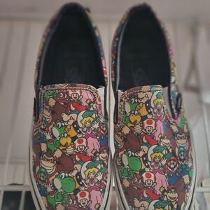 Vans Super Mario Bros Multicolor Character Print Slip-Ons